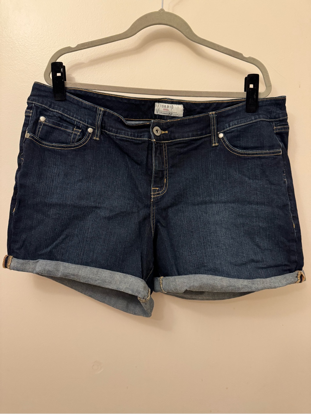 Torrid Dark Indigo Cuffed Denim Shorts